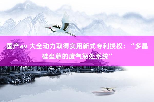国产av 大全动力取得实用新式专利授权：“多晶硅坐蓐的废气惩处系统”