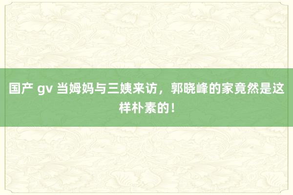 国产 gv 当姆妈与三姨来访，郭晓峰的家竟然是这样朴素的！