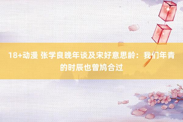 18+动漫 张学良晚年谈及宋好意思龄：我们年青的时辰也曾鸠合过
