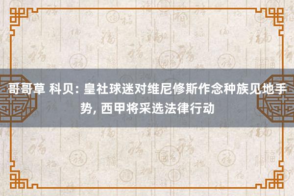 哥哥草 科贝: 皇社球迷对维尼修斯作念种族见地手势， 西甲将采选法律行动
