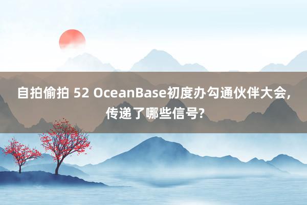 自拍偷拍 52 OceanBase初度办勾通伙伴大会， 传递了哪些信号?