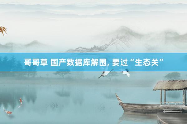 哥哥草 国产数据库解围， 要过“生态关”