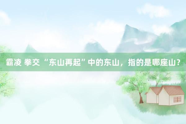 霸凌 拳交 “东山再起”中的东山，指的是哪座山？